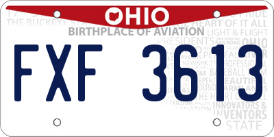 OH license plate FXF3613