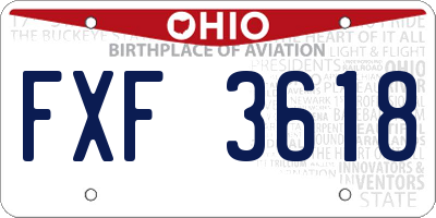 OH license plate FXF3618