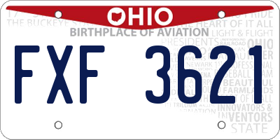OH license plate FXF3621