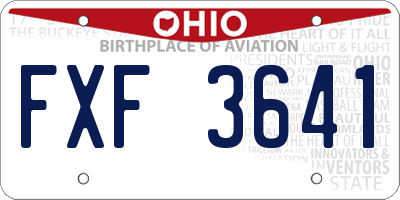 OH license plate FXF3641