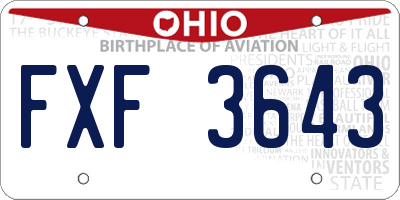 OH license plate FXF3643