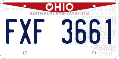 OH license plate FXF3661
