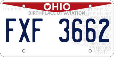 OH license plate FXF3662