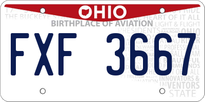OH license plate FXF3667