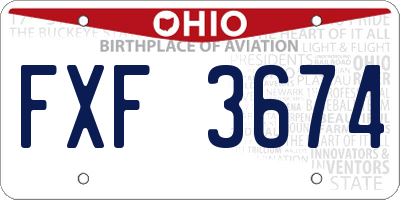 OH license plate FXF3674
