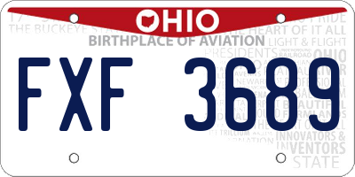OH license plate FXF3689