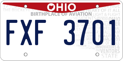 OH license plate FXF3701