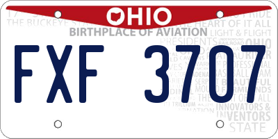 OH license plate FXF3707