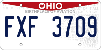 OH license plate FXF3709