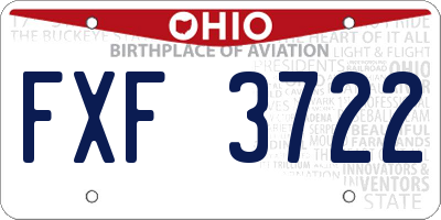 OH license plate FXF3722