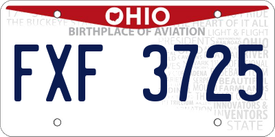 OH license plate FXF3725