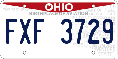 OH license plate FXF3729