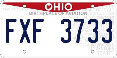OH license plate FXF3733
