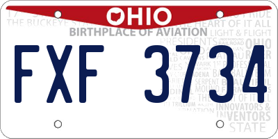 OH license plate FXF3734
