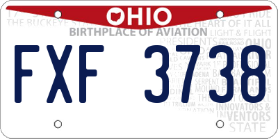 OH license plate FXF3738