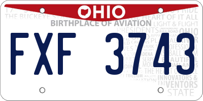 OH license plate FXF3743