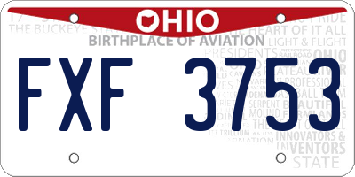 OH license plate FXF3753
