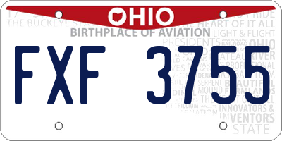 OH license plate FXF3755