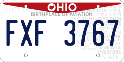 OH license plate FXF3767