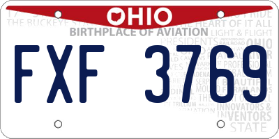 OH license plate FXF3769