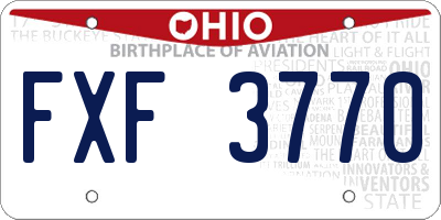 OH license plate FXF3770