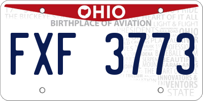 OH license plate FXF3773