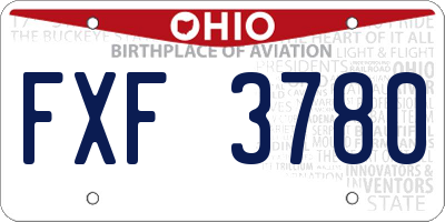 OH license plate FXF3780