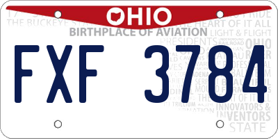 OH license plate FXF3784