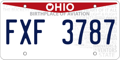 OH license plate FXF3787