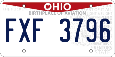 OH license plate FXF3796