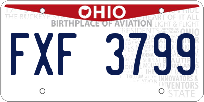 OH license plate FXF3799
