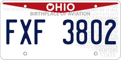 OH license plate FXF3802
