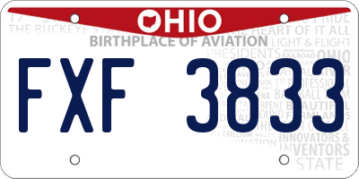 OH license plate FXF3833