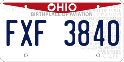 OH license plate FXF3840