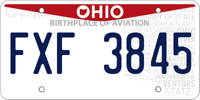 OH license plate FXF3845