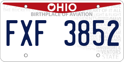 OH license plate FXF3852