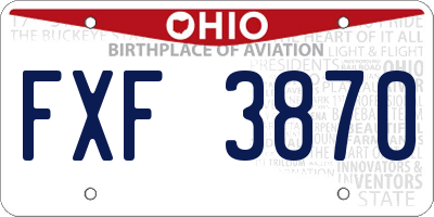 OH license plate FXF3870