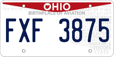 OH license plate FXF3875