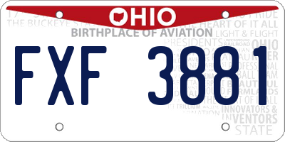 OH license plate FXF3881