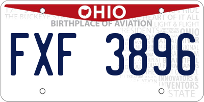 OH license plate FXF3896