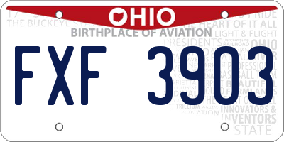 OH license plate FXF3903
