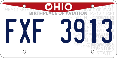 OH license plate FXF3913