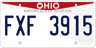 OH license plate FXF3915