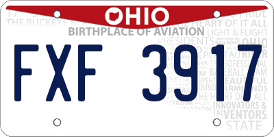 OH license plate FXF3917