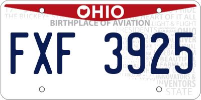 OH license plate FXF3925
