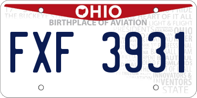 OH license plate FXF3931