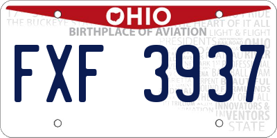 OH license plate FXF3937