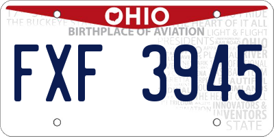 OH license plate FXF3945