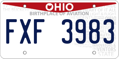 OH license plate FXF3983