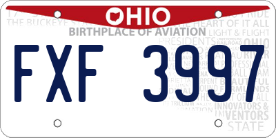 OH license plate FXF3997